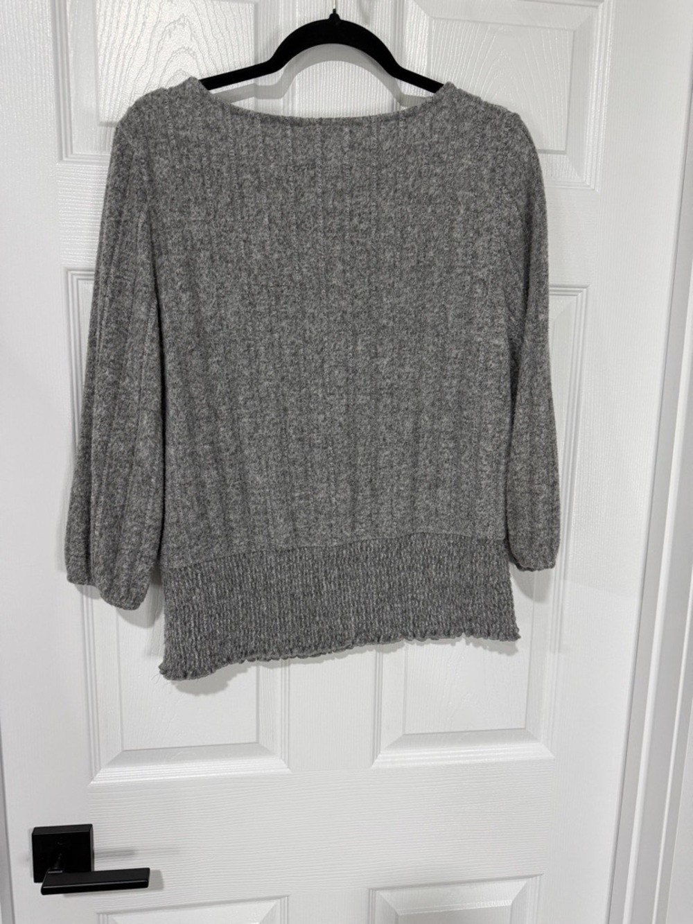 Cato Gray Ribbed Button-Back Knit Cardigan - Picture 5 of 8